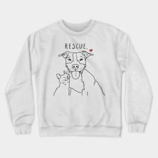 Rescue Pit Bull and Cat Crewneck Sweatshirt